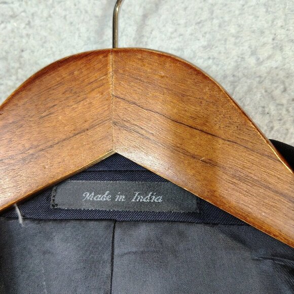 Chaps Blazer Men's 42 Long Navy 100% Wool Gold Sport Coat Suit Jacket Career NWT - Picture 8 of 16